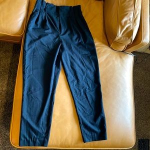 Paperbag high waisted black trousers